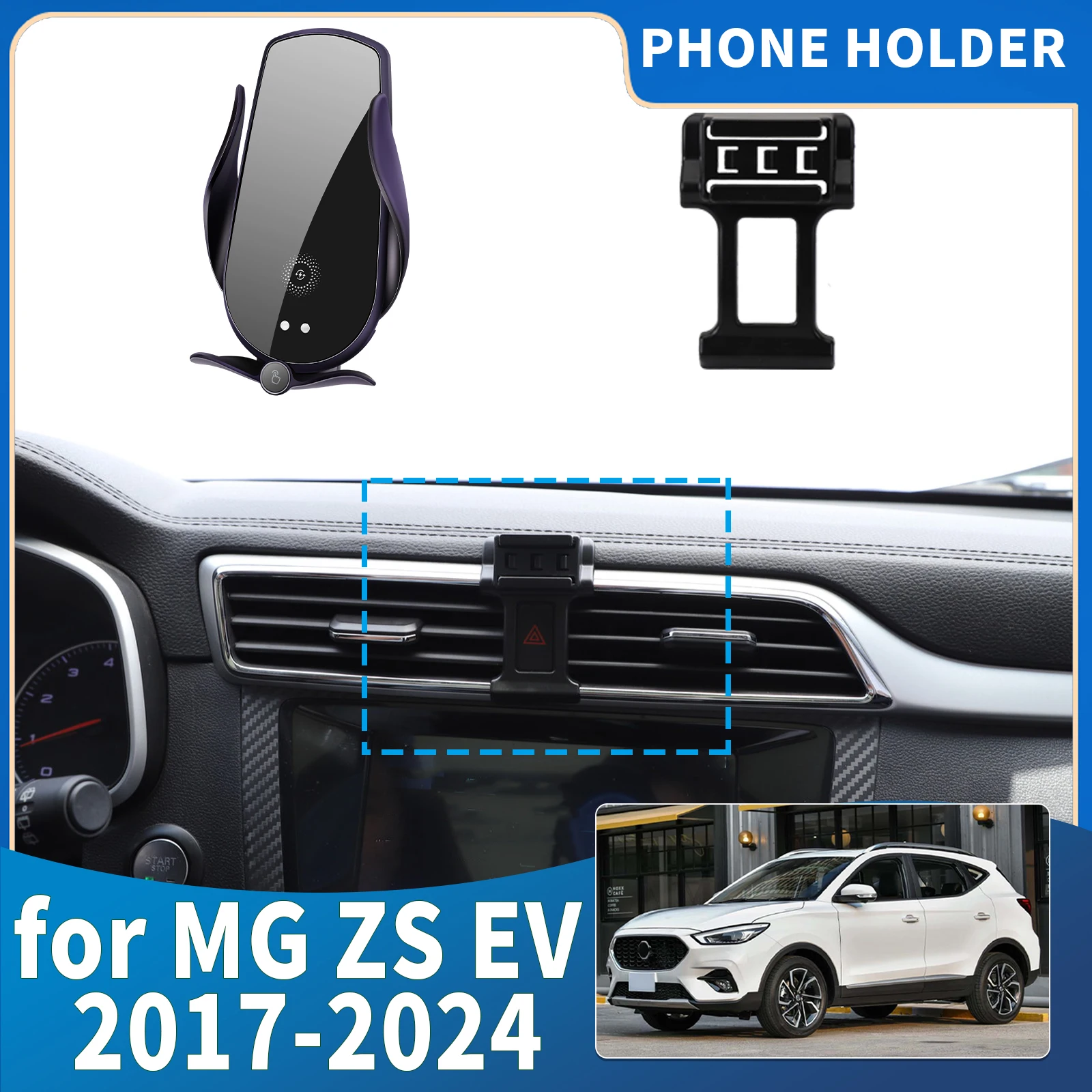 

fit for MG ZS ZS EV 2017 2018 2019 2020 2021 2022 2023 2024 ​​Integrated Screen Mount Phone Holder Mount Car accessoires
