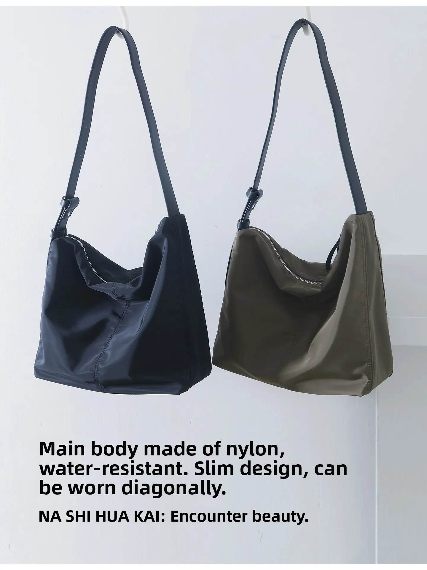 

Casual Commuter Nylon Single oulder Bag ex Retro Artistic Sle Student Fem Handbag Tote Bag Medium Size Zipper Closure