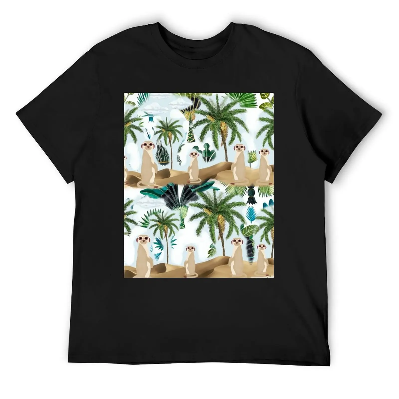 

Meerkat Pattern T-Shirt street wear graphic tee shirt boys animal print graphics men workout shirt
