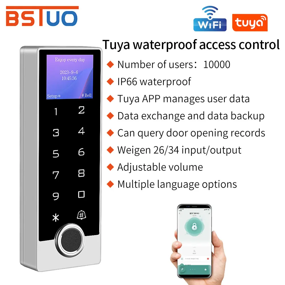 

Tuya WiFi Smart Fingerprint Digital Keypad for Access Control System Keyless Entry Electroni Lock App Control For Home Apartment