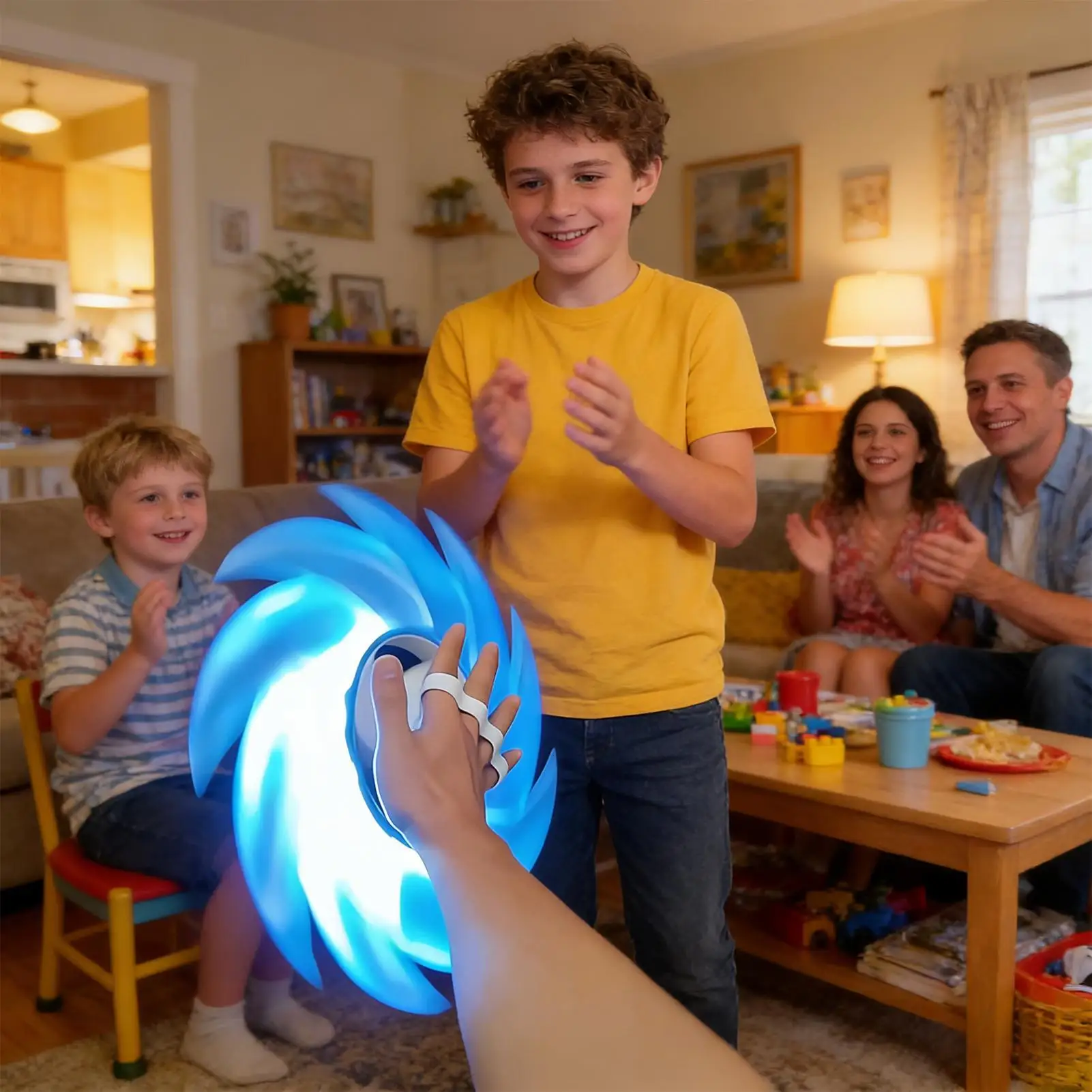 3D Printed Light Blade Rotating LED Glow Handheld Toy Cosplay Prop Party Favor Kids Boys Present