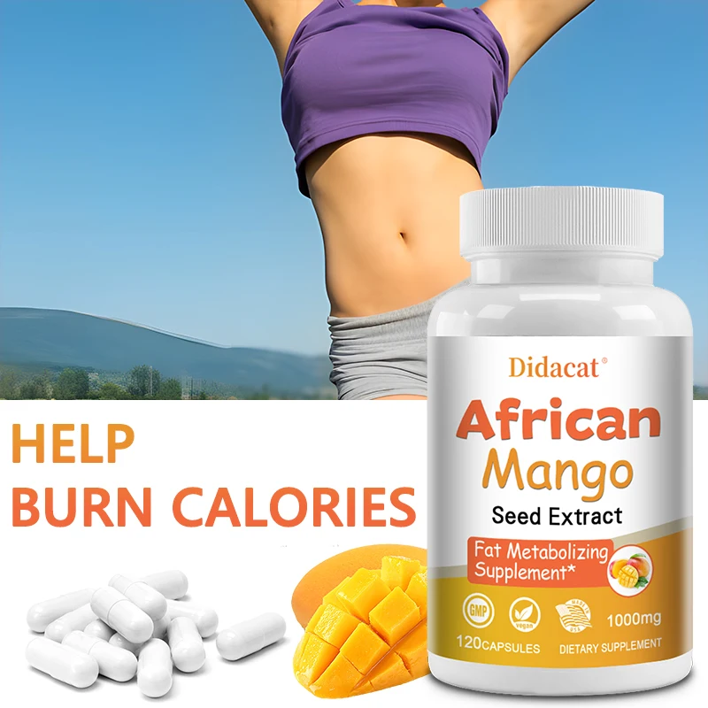 African Mango Extract Capsules, Natural Plant Supplement for Metabolism Support Appetite Control Energy Immune & Healthy