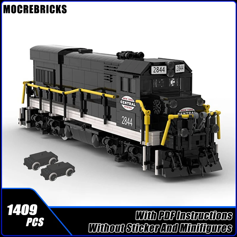 City Railway Series GE U-18B Train MOC Building Blocks Diesel-Electric Locomotive Model Bricks Puzzle Toys For Children Gifts