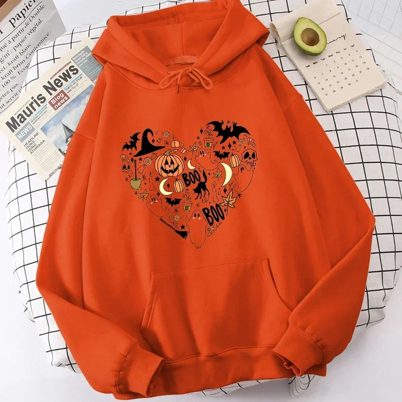 Hoodie New Fashion Halloween Pullover Long Sleeve Sports Hoodie Women Cotton Sweatshirt Pullover Tops