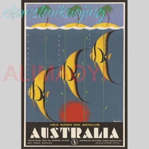 AUSTRALIA Vintage Retro Travel Holiday Poster On Metal Sign Plaque Pub Bar sign