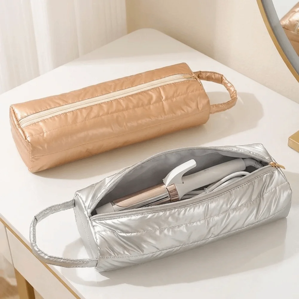 Oxford Inner Hair Dryer Storage Bag Quilting Cotton Soft Curling Iron Carrying Case Large Capacity with Handle