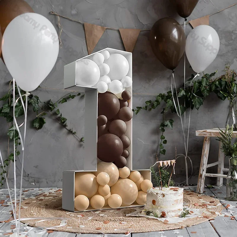 Boîte de remplissage de ballons grand nombre, support de cadre, enfants, adultes, fête d'anniversaire, travailleurs, mariage, baby shower, fournitures de décoration, 100cm