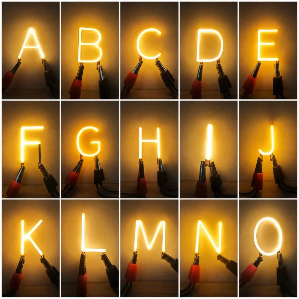 3V COB LED Filament 26 Letters A-Z 2200KSuitable  for DIY party atmosphere and Store lighting holiday decoration accessories