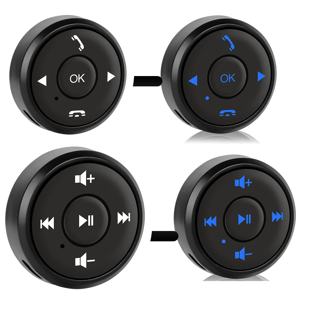 

Car Multi-function Switch Round Buttons Universal Wireless Steering Wheel Multi Function button Bilateral Car Tuning Parts