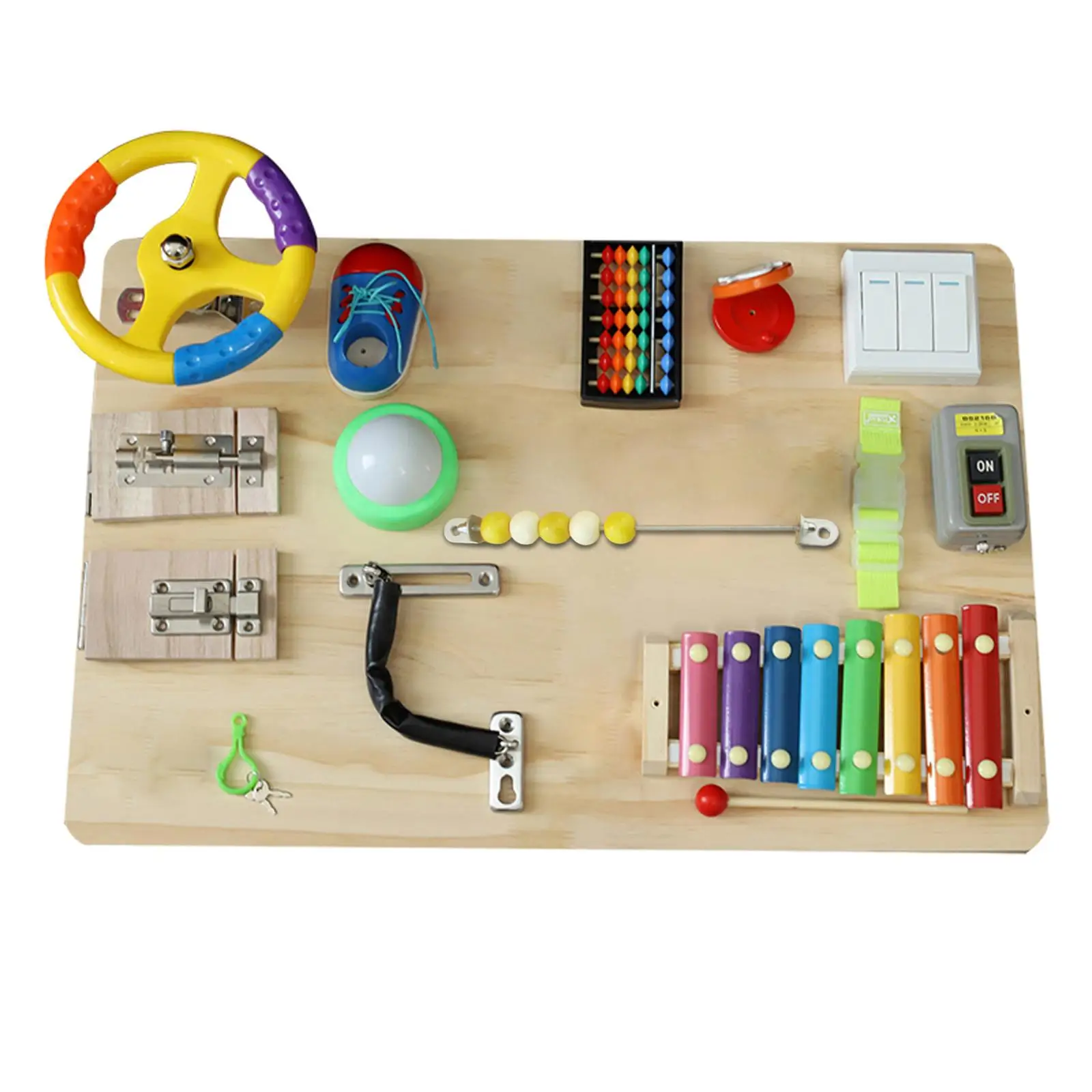 2x Busy Board DIY Aksesori Roda Putar Abacus Manik-manik Penghitung untuk Pendidikan, Kuning