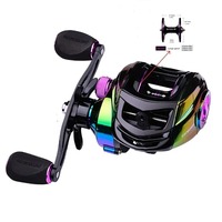 9+1BB Metal Teardrop Reel Colourful Electroplated Road Runner Fishing Line Reel Gear Ratio: 7.2:1 10-speed Magnetic Brake System