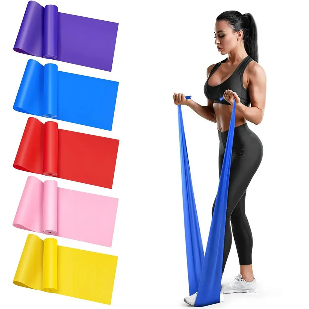 Yoga Pilates Resistance Band Long Training Stretch Bands for Physical Therapy Lower Body home Strength Elastic Exercise Bands