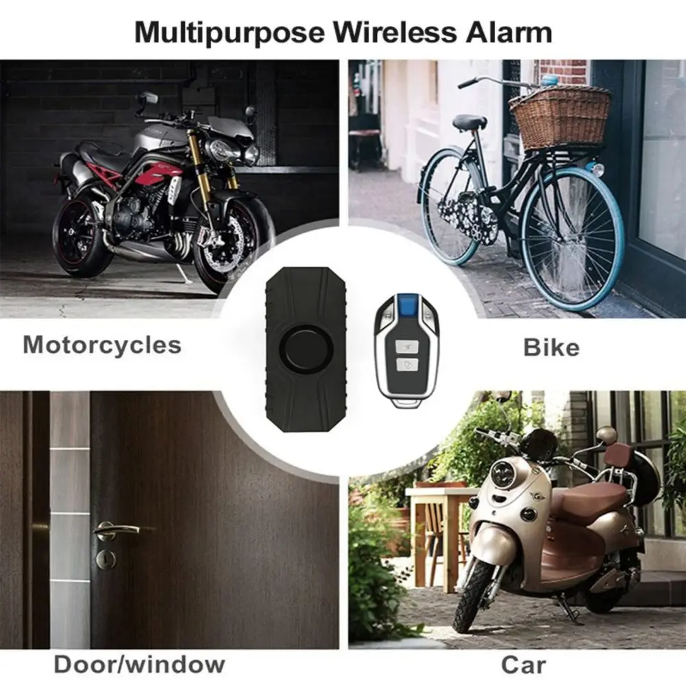 Motorcycle Alarm With Remote Wireless Security Alarm System 7-Level Sensitivity 3-level Volume Vibration Door Burglar Alarm