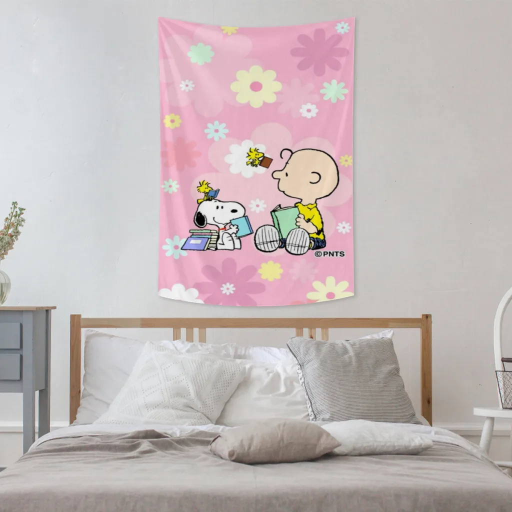 

Snoopy Peanuts Fabric Tapestry for Wall Bedroom Room Decorating Items