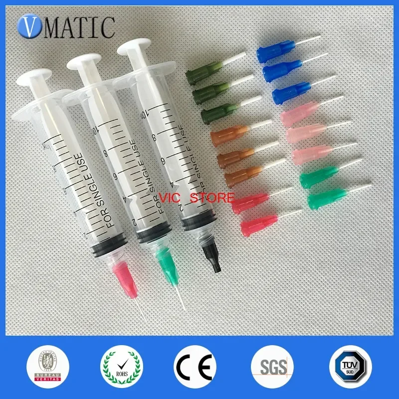 Ücretsiz Kargo 10cc 10 ml Plastik Şırınga Lehim Pastası Yapıştırıcı Tutkal Sıvı Dağıtıcı İğneler