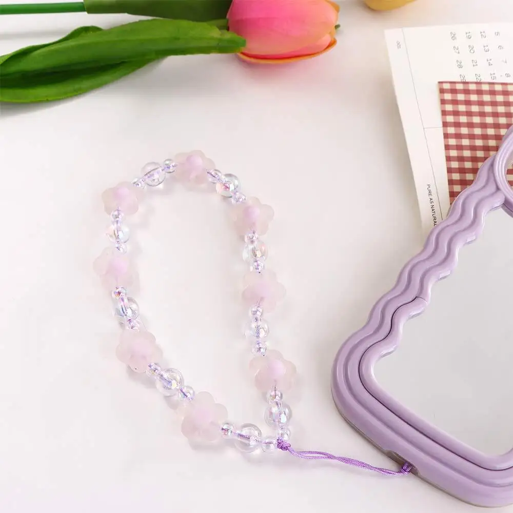 

Anti-Lost Short Rope Frosted Flower Phone Lanyard Laser Beads Wrist Hand Lanyard Mobile Phone Straps Hand Strap Hanging Rope