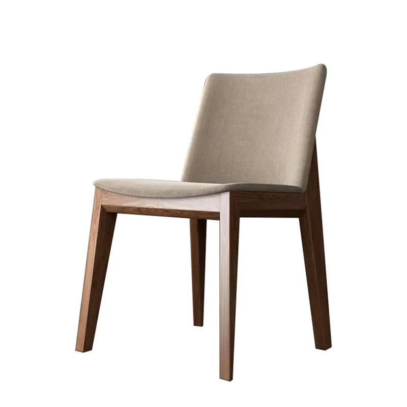 

Nordic solid wood ash household dining chairs Modern minimalist luxury fabric cafe chairs Creative leisure negotiation chairs