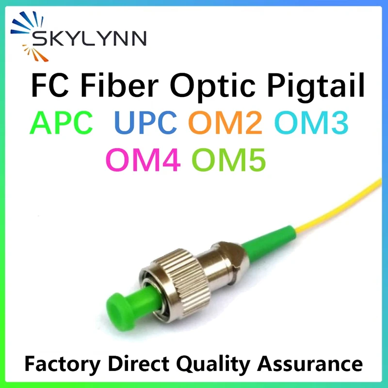 FC APC UPC Pigtails,  50PCS 1.5M Single Mode FC G657A2 MM OM2/OM3/OM4  0.9MM LSZH Fiber Optic Pigtails Connector Customized