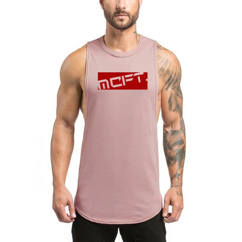 Gym Workout Weight training Summer Men Sport Casual Loose Fitness Tank Tops Breathable Muscle Exercise Bodybuilding Cotton Vests