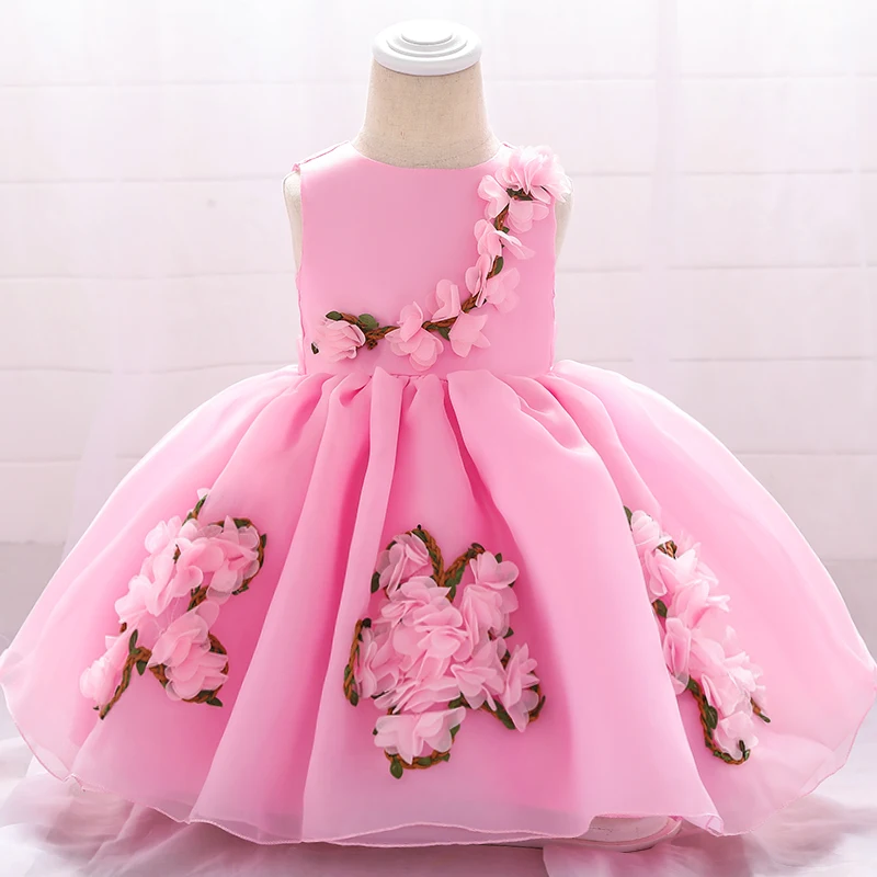 Baby Dresses For Girls Christmas Toddler Kids Flower Elegant Princess Birthday Gown Children Wedding Party 0 1 2 Y Tulle Dresses