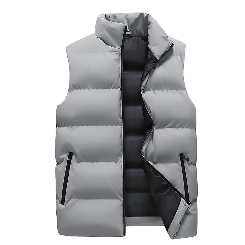 Custom Unisex Warm Padded Vest Jacket Sleeveless Coat for Men Women Autumn Winter Quilted Outerwear Thickened Zip Up Casual Outd
