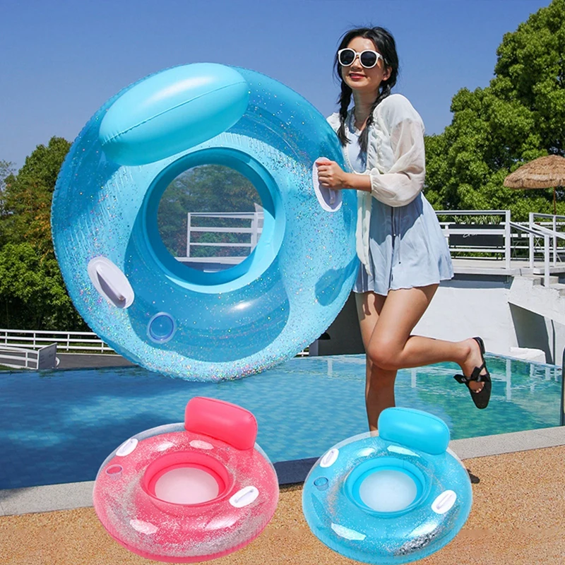 

Inflatable Pool Float Lounger Backrest Floating Chair Sofa Blow Up Floaties Lake Raft Lounge with Mesh Bottom Handle Cup Holder