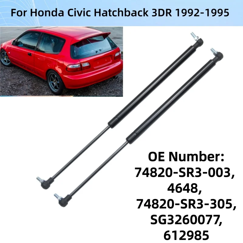 

74820-SR3-003 Pair Tailgate Damper Assist Strut Gas Spring Strut Rear Trunk lid Support Rod For Honda Civic Hatchback 1992-1995