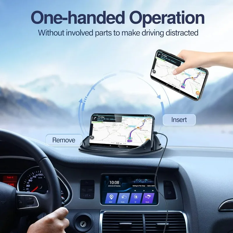 

​​Universal Silicone Car Phone Holder Non-Slip Dashboard Mat for iPhone/Samsung/Android/GPS Devices Black Phone Holder