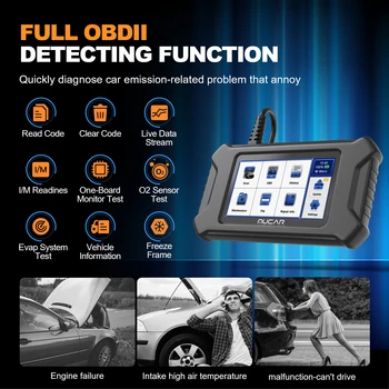 MUCAR CS4 Obd2 Diagnostic Tool Auto OBD2 Scanner for All Car Oil/EPB/SAS/TPMS/TBA Reset Code Reader Lifetime Free Update