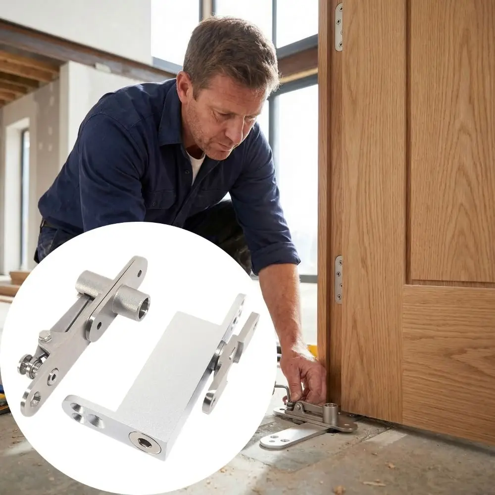 

360 Degree Rotating Door Pivot Hinges Soft Close Spring Hydraulic Automatic Invisible Door Hinges Return Door Closing