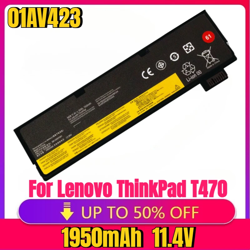 

01AV423 11.4V 24Wh 1950mAh Laptop Battery For Lenovo ThinkPad T470 T480 T570 T580 A475 A485 P51S P52S TP25 Series 01AV427 61++