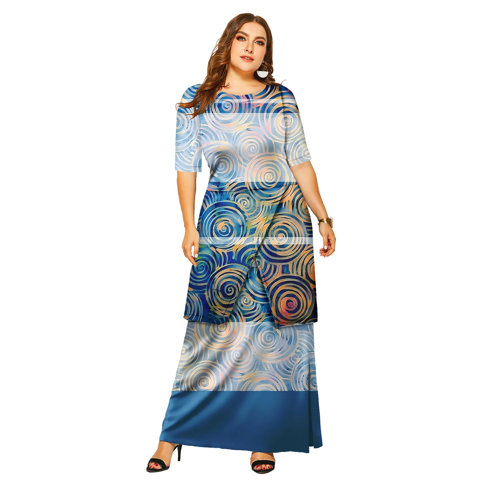 

Hawaiian Island Flowers Custom Image Lady Clothes Samoan Dresses Fashion Ladies Wear Polynesian Prom Women Oversize Puletasi Set