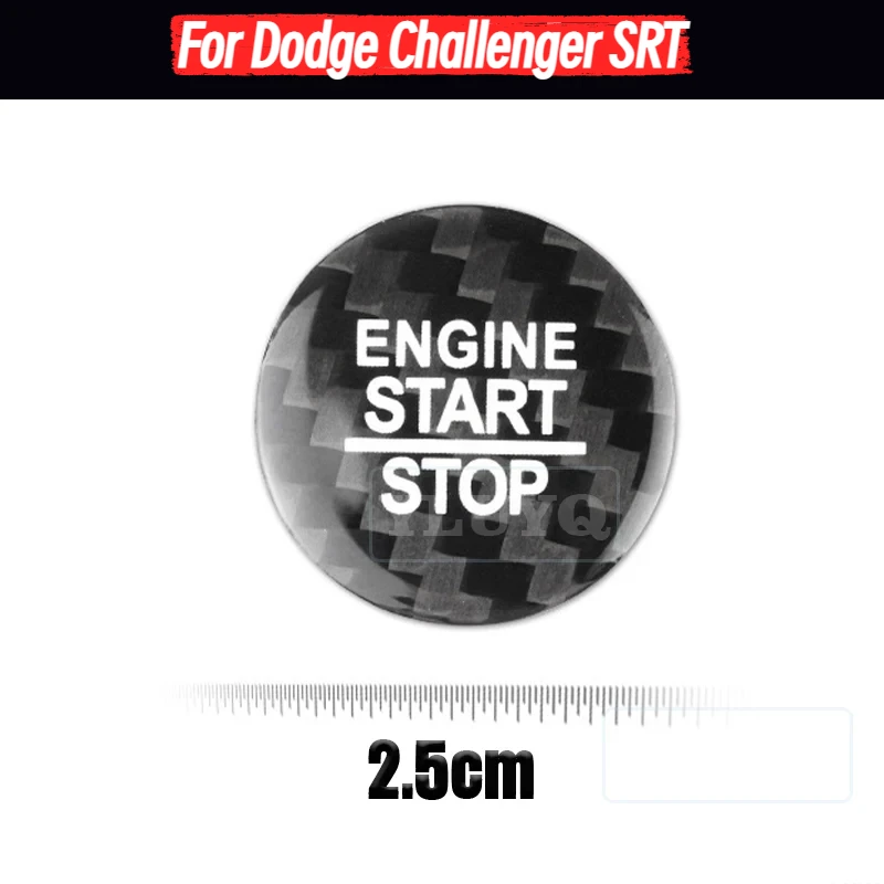 

For Dodge Challenger SRT Car Engine One-Button Start Button Decorative Sticker Carbon Fiber Interior Modification Accessories