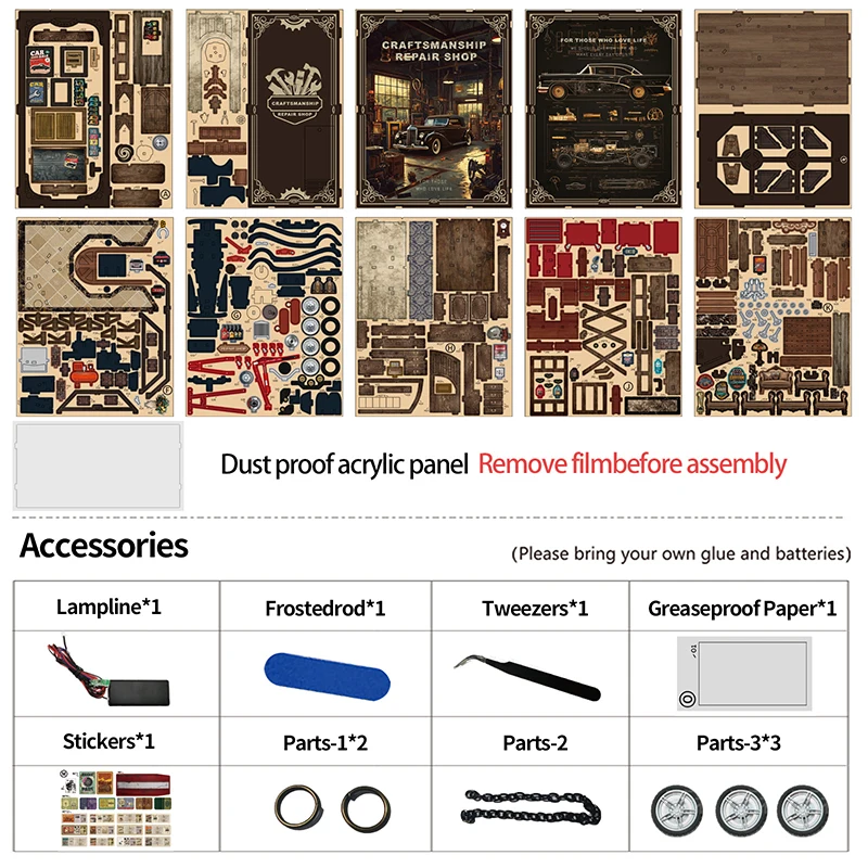 Kit de maison miniature DIY, nichoir à livres, maison de poupée, puzzle en bois à assembler soi-même pour la décoration de Noël et des fêtes