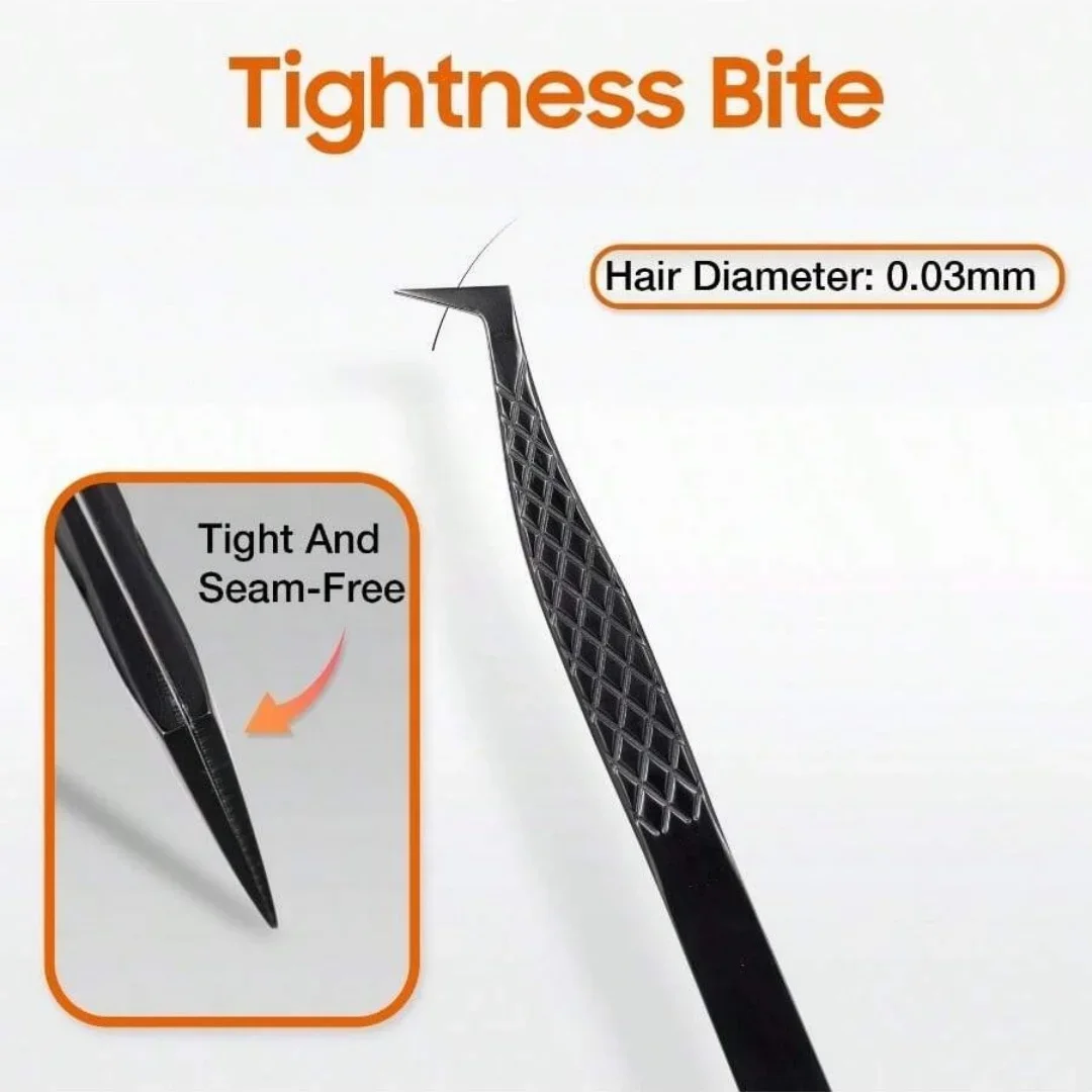 3 قطعة مجموعة ملاقط رمش المهنية التيتانيوم منحني رئيس كاذبة رمش المشبك أداة للجمال الصحة الألياف تلميح رمش بكرة الشعر