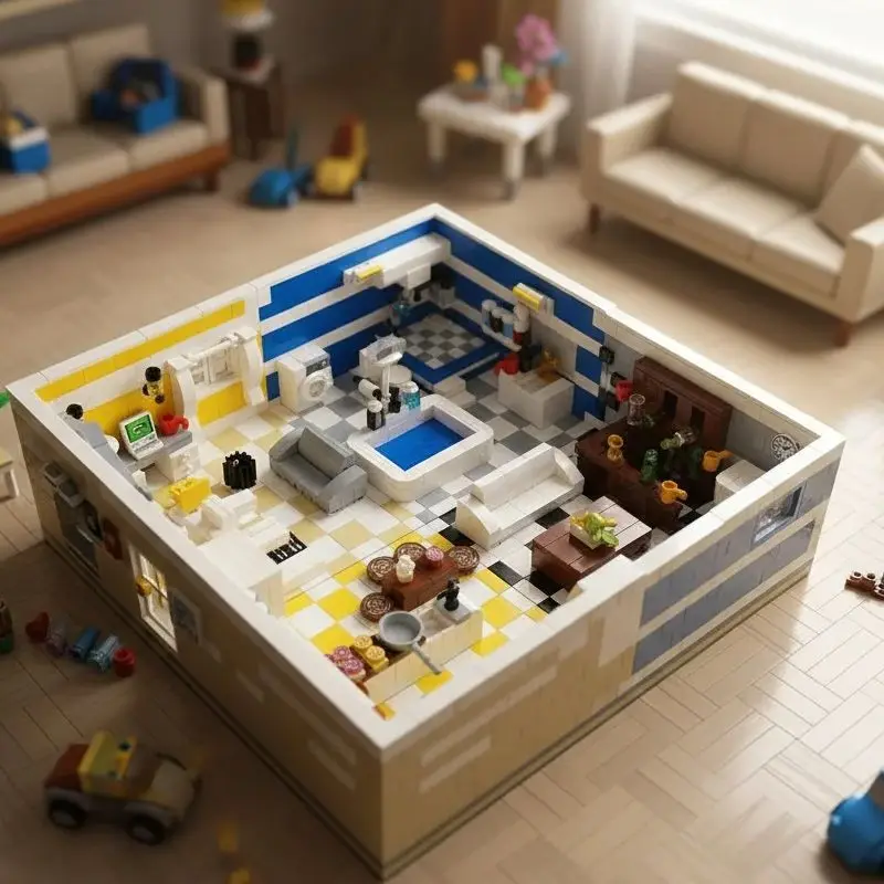 MOC Friends House Bouwstenen Speelgoed Creatieve kamerblokken DIY-speelgoed voor kinderen Jongens Geschenken Compatibel met klassieke mini-stenen