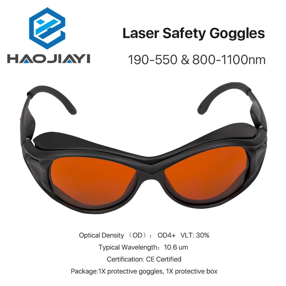 Laser Safety Goggles 190-550nm & 800-1100nm Type A Shield Protective Glasses Protection Eyewear for  UV & Green Fiber