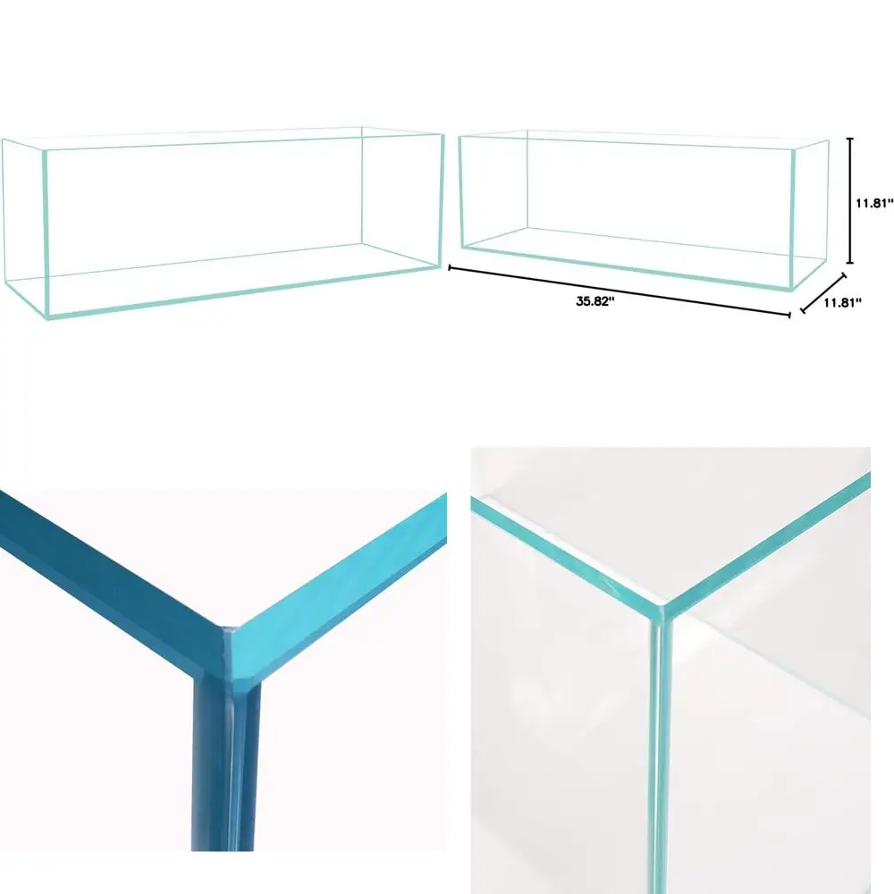 

Ultra Clear Crystal Bookshelf Aquarium with Foam Leveling Mat - Rimless Design featuring 45-Degree Beveled Edges