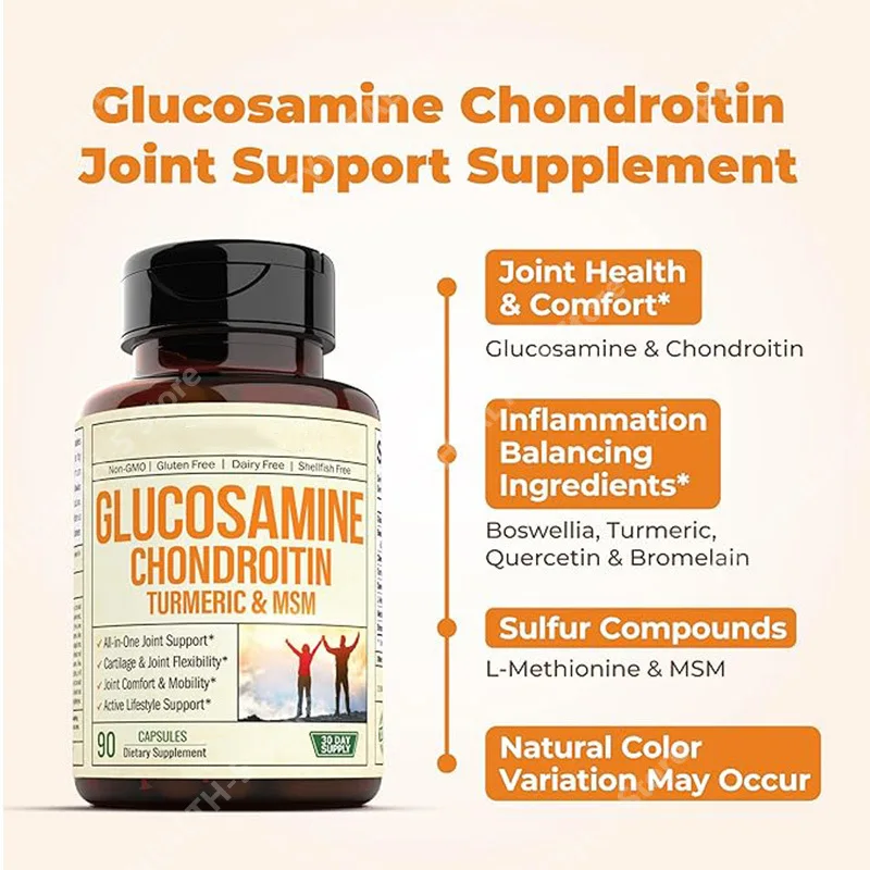 

Glucosamine Chondroitin MSM – Joint Support Supplement for Women and Men with Glucosamine Sulfate 1500 Mg, Chondroitin and MSM