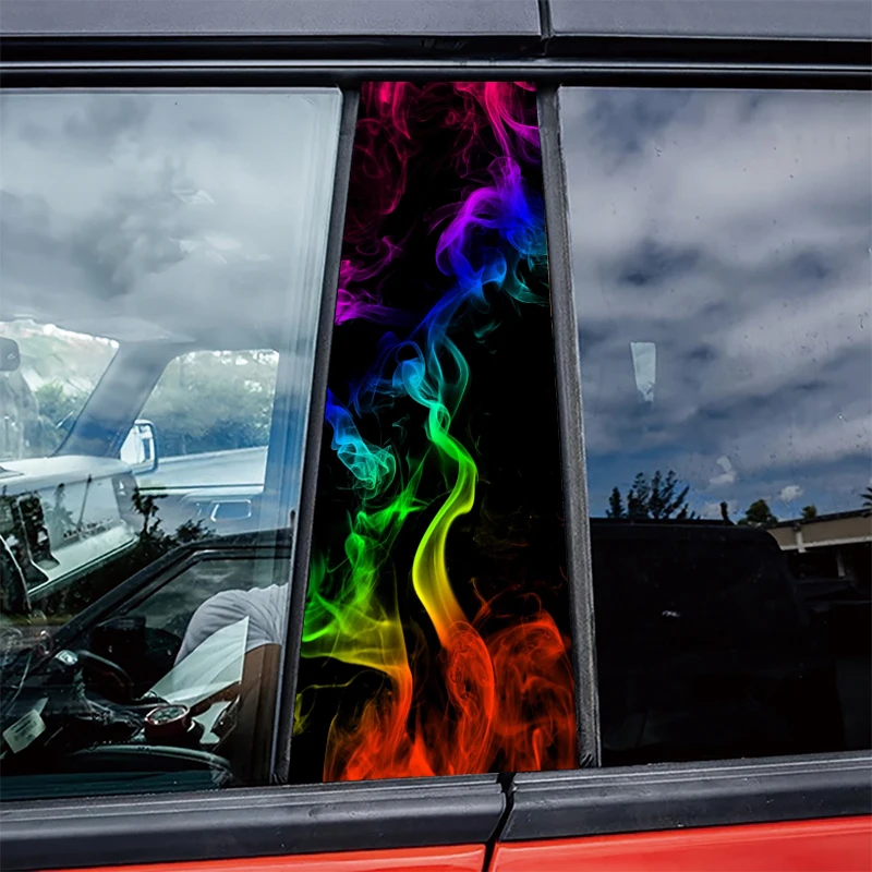 

2 шт. наклеек на центральные стойки автомобиля. Цветная защитная пленка от царапин с эффектом дымки.