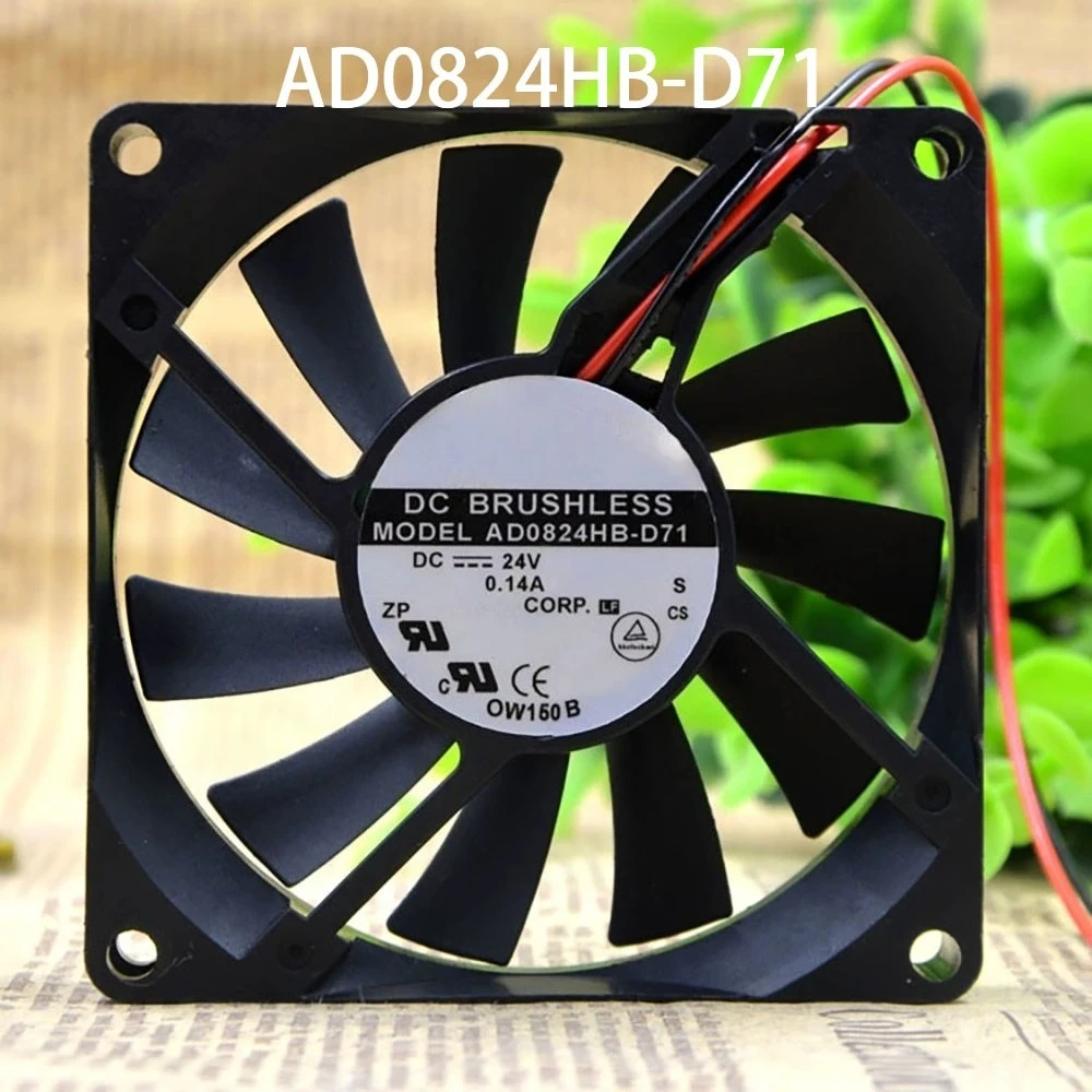 

New FOR ADDA radiator AD0824HB-D71 24VDC 0.14A 80*80*15MM 2-wire Cabinet Cooling Fan
