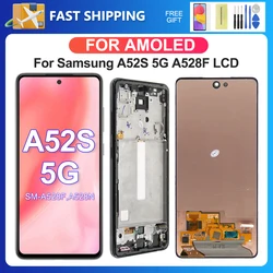 LCD 디스플레이 터치 스크린 디지타이저 어셈블리 교체, 삼성 AMOLED A528 A528B A528B DS A528N 용 A52S 5G