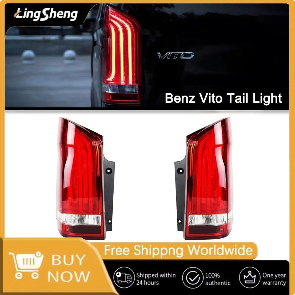 

Premium Full LED Taillights Pair Benz Vito W447 2014-2022 Complete Rear Light Assembly Brake Dynamic TurnReverseDRL Plug Upgrade