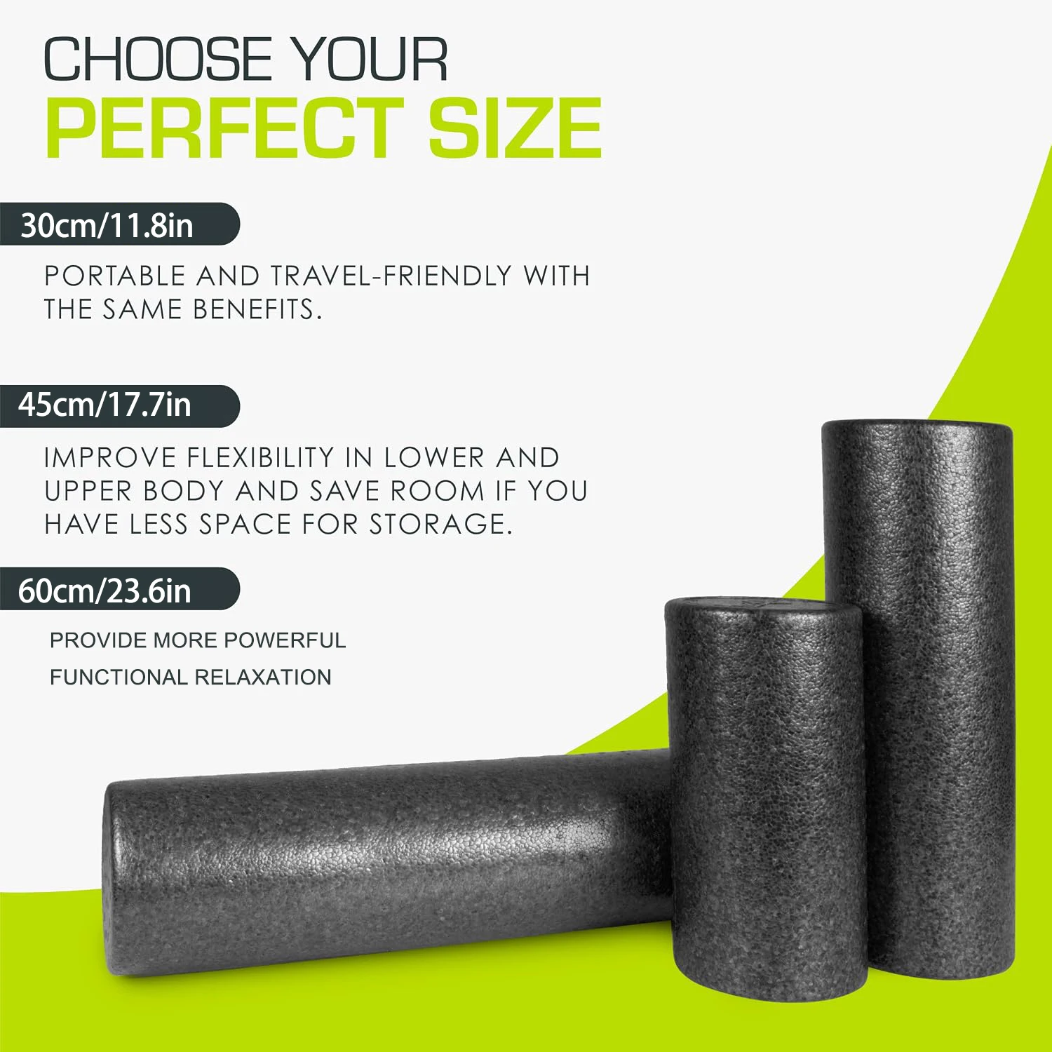 30/45/60CM Yoga Column Gym Fitness Pilates Foam Roller Exercise Back Massage Roller Muscle Release Fitness Equipment - view 5