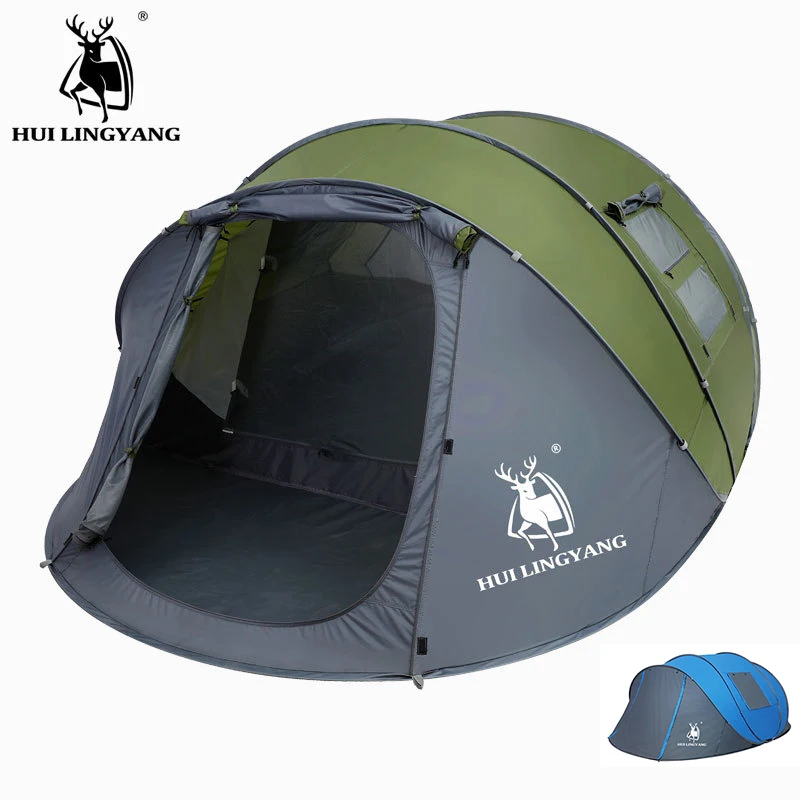 HUI LING YANG 5-8Persons 1Hall 1Room Pop Up Throw Tent Automatic Waterproof Sunscreen Large Space Family Outdoor Camping Equip