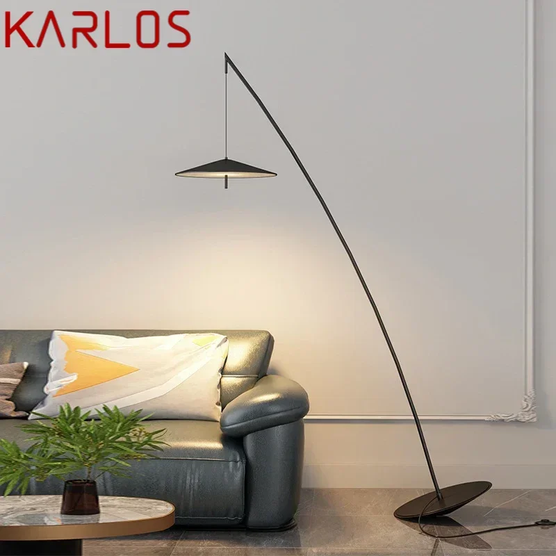 

KARLOS Nordic Черный Торшер для рыбалки Современная семейная гостиная рядом с диваном Креативный светодиодный декоративный торшер