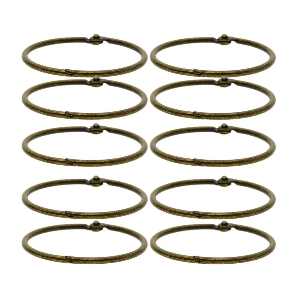 Heavy Duty Steel Hinged Split Ring Bronze Scrapbook Binder Ring DIY Keychain Parts for Photo Albums and Keys