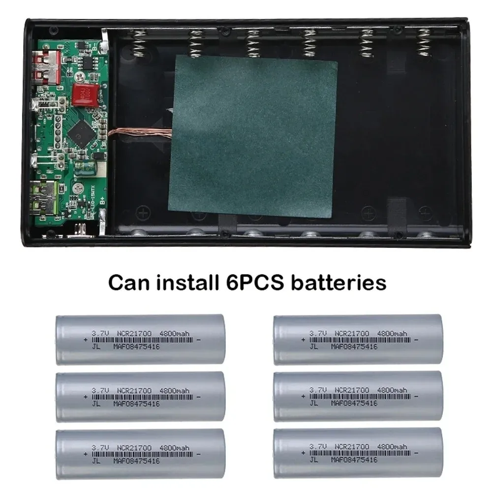 Plastic Power Bank Case QC3.0 Fast Charging 22.5W Fast Charging Battery Power Bank Solderless Design