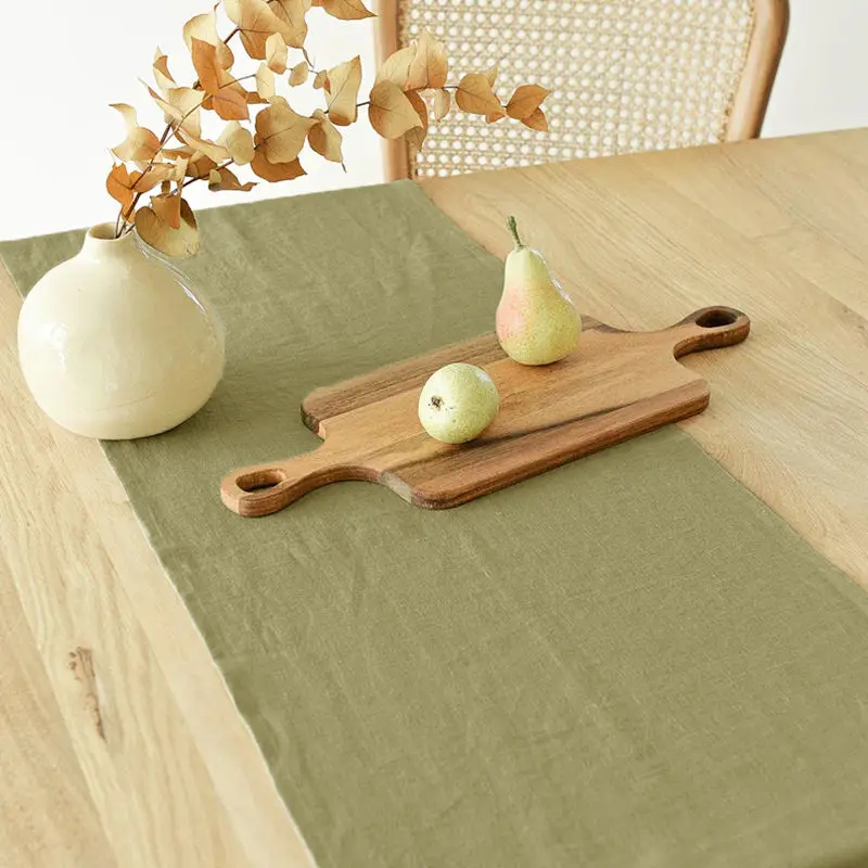 

Linen Table Runner Light Natural 100% Pure Linen Table Runners for Spring Easter Handcrafted from European Flax Machine Washable
