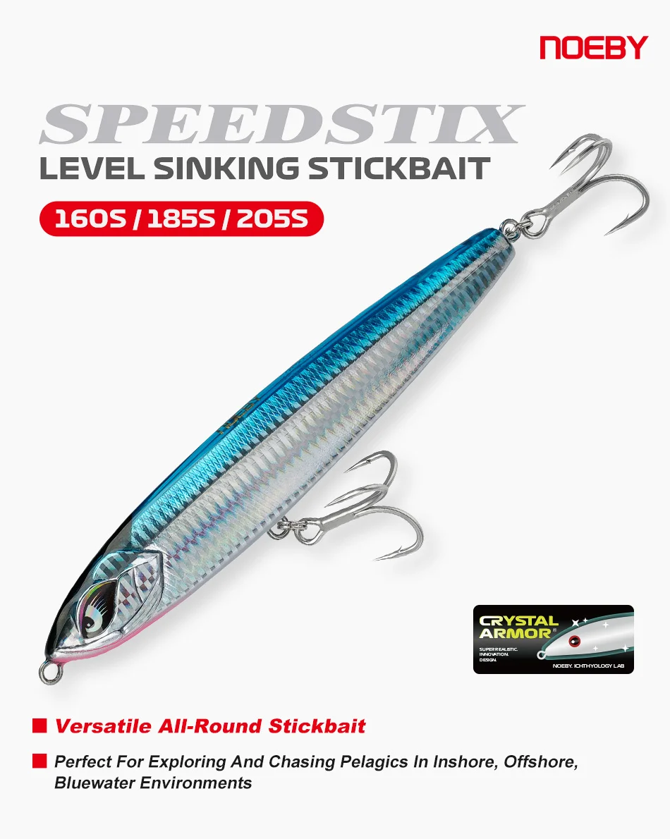 NOEBY Sinkender Stickbait-Köder 160mm 75g± 185mm 114g± 205mm 154g± Crystal Armor Verstärkter Pencil-Köder für Großwild-Salzwasserfischerei – Detail 2